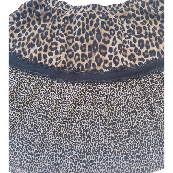 MICHAEL Michael Kors Animal Print Elastic Band Waist Tiered Ruffle Hem Skirt New - Picture 4 of 11